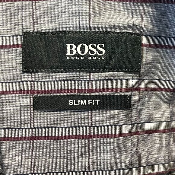 Hugo Boss Mens Slim Fit Long Sleeve Button-Down Shirt 42/16.5 Plaid Pattern - Picture 3 of 16